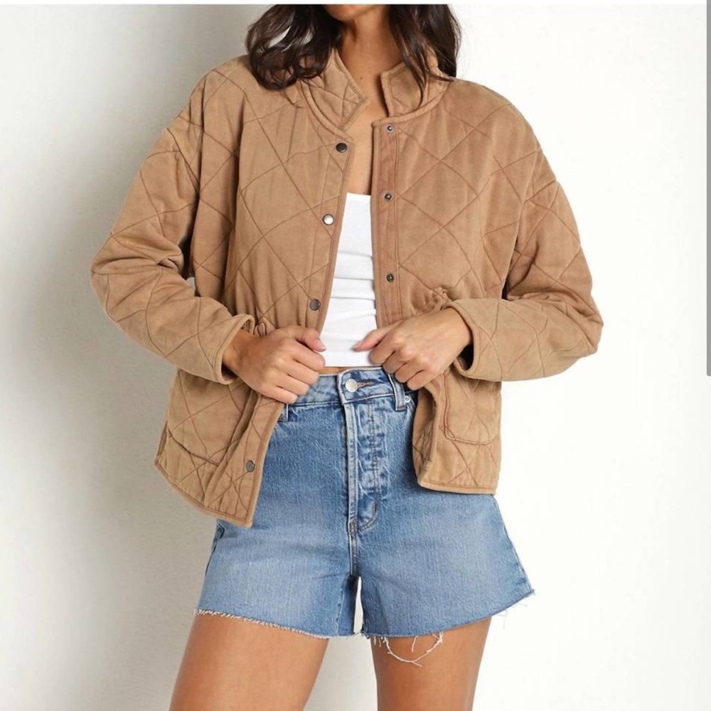 Z SUPPLY maya knit jacket in brown LARGE